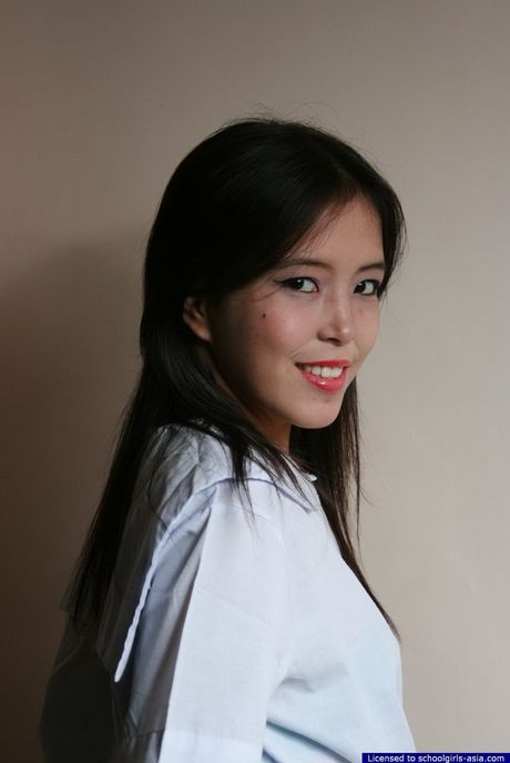 Shy white skinned schoolgirl flashing tight her hairy muff